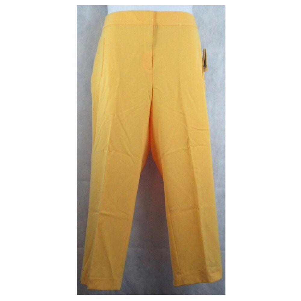 Bar III Women's Bi-Stretch Straight-Leg Ankle Pants, Honey Yellow, Size 16
